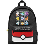 Pokemon Backpack for Kids Teens Boys Girls Pikachu Anime Bookbag Daypack Bag School Sports Gifts for Kids (Black/Red)