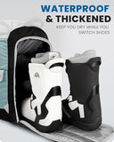 OutdoorMaster 50L Ski Boot Bag, Ski and Snowboard Boots Travel Backpack with separate compartments for Helmet, Ski Shoes, Goggles, Gloves, and Accessories, Splash proof Exterior & Bottom - White
