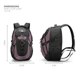 Swissdigital Design Laptop Backpack with USB Charging Port, Travel Backpack Fits 15.6 inches Computer, 31L College School Backpack for Women, Light Purple/Black | SD803-85