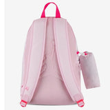Jordan Light Pink Backpack with Bright Pink Logo, Zip Closure, Front Pocket and Pencil Case Included | Unisex Back to School Backpack