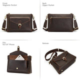 S-ZONE Genuine Leather Crossbody Bags for Women Trendy RFID Blocking Shoulder Bag Purse Handbag with Zipper Pocket - Dark Brown