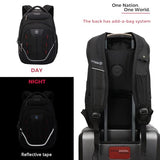 Swissdigital Design TSA Laptop Backpack Men's USB Charging Port Large Capacity Business Travel Backpack Black| With Apple Find My Network Black/Red | J16BTFB-41