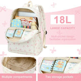 LEDAOU Backpack for Girls Kids Backpack with Lunch Box Preschool Kindergarten Elementary BookBag Primary School Bag Set (Pink bow)
