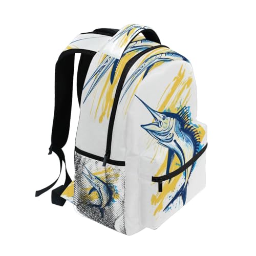 FUQIUMI Fish Backpack for School Lightweight Backpack for Boys Girls Schoolbag Bookbag for Kids, A01E18010