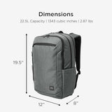 TravisMathew Duration Backpack with Laptop Sleeve, Water-Resistant Bag for Work, Travel & Hiking, Graphite Heather