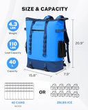 Gonex Cooler Backpack, 40 Can Insulated Soft Backpack Cooler Bag for Men Women, Waterproof Nylon TPU Cooler Backpack for Beach, Picnic, Lunch and Camping, Blue