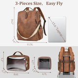 Dora & Liz Leather Laptop Backpack for Women, 15.6 Inch Travel Computer Bag