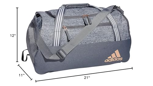 adidas Squad 5 Duffel Bag, Jersey Onix Grey/Onix Grey/Rose Gold, One Size