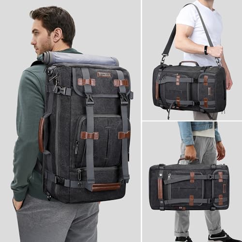 WITZMAN Canvas Travel Backpack Large Laptop Bags Convertible Shoulder Toiletry Bag Hanging Dopp Kit Organizer Water-resistant