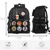 Lifelix Ita Bag Backpack with Insert - Kawaii Pin Display Clear Window Bookbag, Y2K Aesthetic Laptop Backpack for Anime Cosplay School, Fits 15.6" Laptop, Black