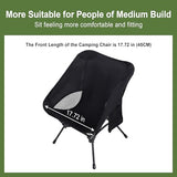 TlaroRiz Camping Chair Portable Lightweight Camping Chairs for Adults Foldable 600D Oxford Ultralight Backpacking Chair with Breathable Mesh and Pocket for Outdoor Travel Hiking, Black