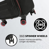 Spyder Pivot Expandable Softside Spinner Checked Luggage with 360° Spinner Wheels (Black, 3-Piece Set)