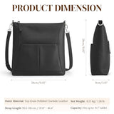 S-ZONE Leather Crossbody Bags for Women RFID Blocking Travel Purse Designer Shoulder Handbags Adjustable Strap