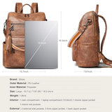 Shrrie 15.6 inch Laptop Backpack for Women,Large Leather Backpack Purse,Travel,Carry on,Water Resistant Casual Laptop Backpacks,College Backpack,Work Backpack for Women,Two-toned Brown