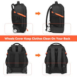 Rolling Backpack, 18 inch Laptop Travel Backpack with Wheels for Men Women, Rolling Wheeled Backpack for Business Travel