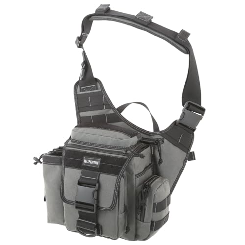 MAXPEDITION Jumbo Versipack (Wolf Gray) 7.4L Tactical Crossbody Sling Bag for EDC, CCW Concealed Carry, Survival, Includes Ergonomic 2" Strap with Comfortable Pad, 0412W