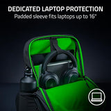 Razer Rogue V4 16" Gaming Laptop Backpack — Tear & Water Resistant Exterior, Shockproof Sleeve Fits Up to 16 inch Laptops, Ergonomic Comfort, Made with Recycled Material, Padded Shoulder Straps