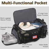 Tactical Gym Bag for Men, 40L Duffle Bag with Shoes Compartment for Travel