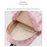 Cute Coquette Bow Multi-Pocket Backpack for Girls Laptop