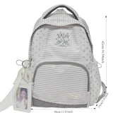 irLocy Y2k Star Backpack Whimsical Twee Wing Backpack Cute Stripe Bookbag Japanese Medium Daypack Cutecore Supplies (Large Striped star)