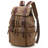 VAZUOOL Canvas Laptop Backpack, Vintage Daypack for Men Women, Travel Rucksack Work College Computer Bag Bookbag Fits 15.6 Inch Laptop, Brown