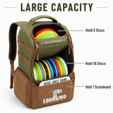 Disc Golf Bag, Durable Disc Golf Backpack Holds 22+ Discs, Large Capacity with Multiple Storage Pockets