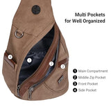 WITZMAN Canvas Travel Backpack Large Laptop Bags Convertible Shoulder Sling Bag Convertible Sling Backpack Crossbody Chest Bag
