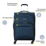 DELSEY PARIS Sky Max 2.0 Softside Expandable Luggage with Spinner Wheels, Blue, 2-Piece Set (21/24)
