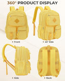 Gelektropy Mesh Backpack for Women Girls, Heavy Duty See Through College School Backpacks with Padded Shoulder Straps Large Capacity Bookbag for Beach Hiking Travel Swimming Outdoor Sports - Yellow