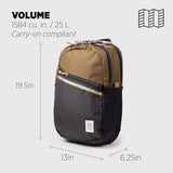 Topo Designs Commuter Backpack, Rugged and Durable Recycled Nylon Fabrics, 25L Capacity, Moulded Back Panel, External Access Laptop Sleeve (Desert Palm/Elmwood)