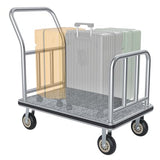 VitaCu Heavy Duty Luggage Cart - 8" Wheels, Commercial Hotel Luggage Trolley, 900lbs Capacity Bellman Cart with Platform for Hotels & Airports
