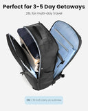 KURANEST Portal Travel Backpack for Men Women, 28L/38L Expandable Carry On Backpack, TSA Friendly Flight Approved Luggage Sleeve, Water Resistant Business Laptop Backpack for Travel Work Commute