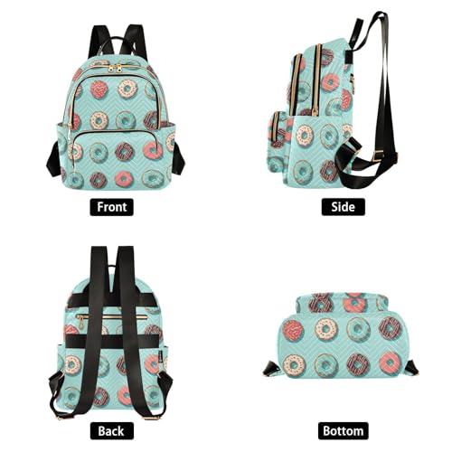 Doughnuts Backpack Purse For Women Lightweight Travel Shoulder Bag Daily Mini Backpack
