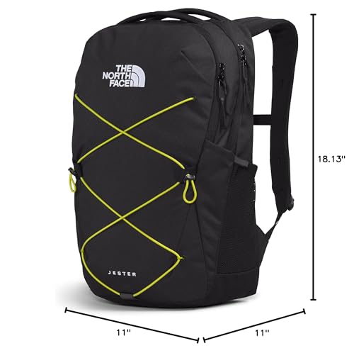 The North Face Jester Everyday Laptop Backpack, TNF Black Light Heather/Sulphur Spring Green, One Size