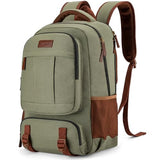 Tzowla Canvas Laptop Backpack, Bag for Men Women,Travel Work Rucksack Fits 15.6 Inch Laptop, Large Capacity Bookbag(Green)