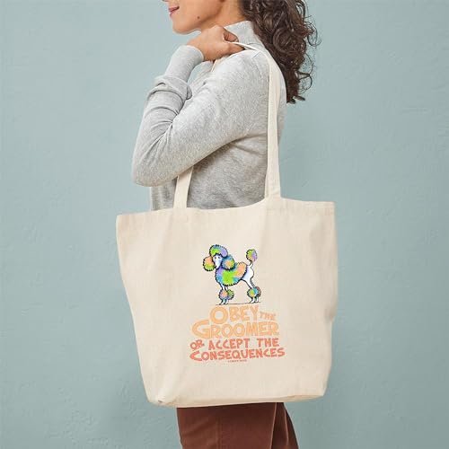 CafePress Obey The Groomer Tote Bag Reusable Natural Beige Canvas Shopping Bag