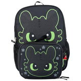 AI ACCESSORY INNOVATIONS How to Train Your Dragon Toothless Backpack and Lunch Box Set, 16 inch School Bag, Black