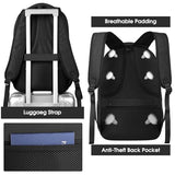 Backpack for Men and Women, School Backpack for Teens, Black Backpack for Boys with USB Charging Port Fits 15.6 Inch Laptop, Water Resistant Travel College Bookbag