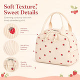 Bluboon Lunch Bag for Women Men Cute Corduroy Lunch Tote Bags Reusable Insulated Lunch Box Large Capacity Reusable Insulated Cooler for School Work or Travel