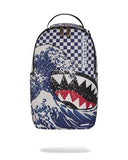 Sprayground Ichimatsu Moyo Camokawa Shark Backpack, Blue, Japanese Checkered Camo Pattern