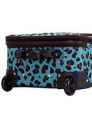 Rockland Jungle Softside Upright Luggage Set, Blue Leopard, 4-Piece Set (14/29/24/28)