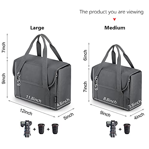 S-ZONE Waterproof Shockproof Practical Foldable Padded DSLR SLR TLR Camera Protection Insert Bag Lens Cases for Canon Sony Nikon Olympus Camera Grey