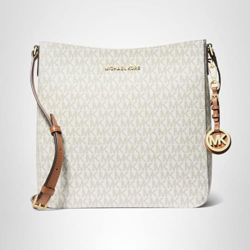 Michael Kors Women's Jet Set Large Messenger Bag, Gold-Tone Hardware/Vanilla