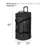 Eastpak Duffel Pack Wheel M – 60L Wheeled Duffel with Telescopic Handle, Convertible Backpack Straps, Weatherproof Finish & Gear Loops, Tarp Blue