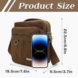 WisePoint Mens Crossbody Bag, Canvas Messenger Bag for Men, Vintage Shoulder Bag with Adjustable Strap and Handle (brown)