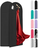 72" Long Dress Bags for Gowns - Wedding Dress Garment Bag for Dresses - Long Garment Bags for Hanging Clothes & Closet Storage - Durable Travel Bag for Women with ID Window