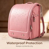 LMRENCE Ransel Randoseru Backpack Japanese School Bag for Girls and Boys Classic Backpack Waterproof PU leather
