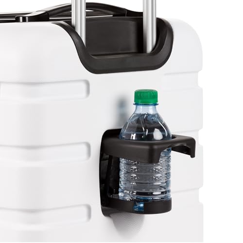 SwissGear 7366 Signature Hardside Expandable Luggage with Spinner Wheels, TSA Lock, Cup-Holder, White, Carry-On 19-Inch