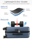 LUGGEX 3-Piece Hard Shell Luggage Set, Blue