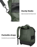 MATEIN Rolling Backpack, 17 Inch Travel Laptop Backpacks with Wheels, Water Resistant Large Roller Carry On Luggage Wheeled, Trolley Overnight Suitcase Business College Computer Bag, Green